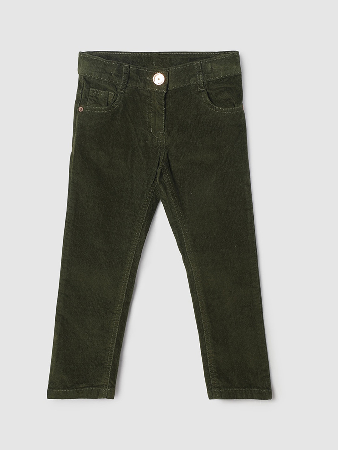 

max Girls Mid-Rise Clean Look No Fade Stretchable Jeans, Olive