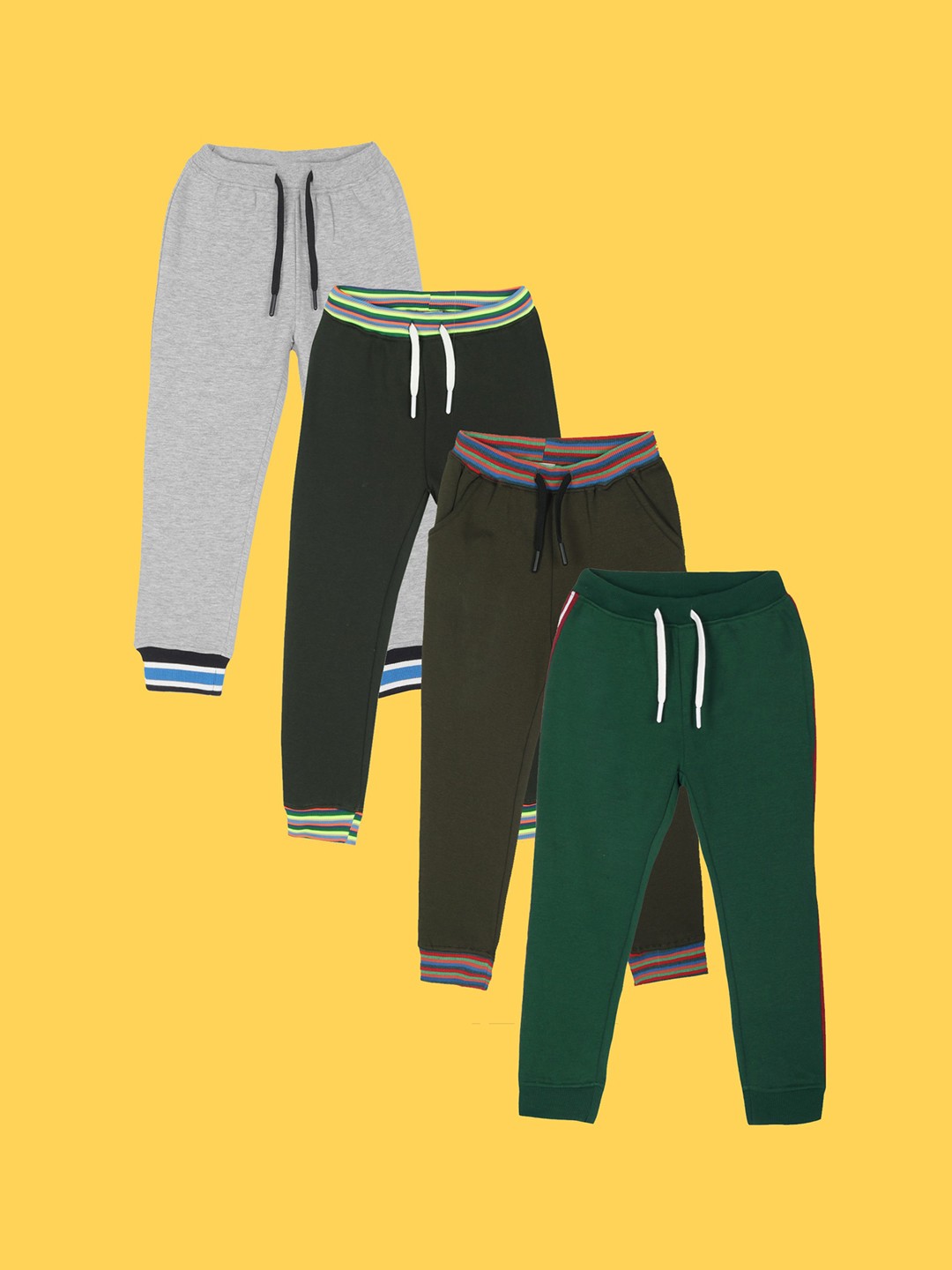 

Anthrilo Boys Relaxed Pack Of 4 Joggers, Green