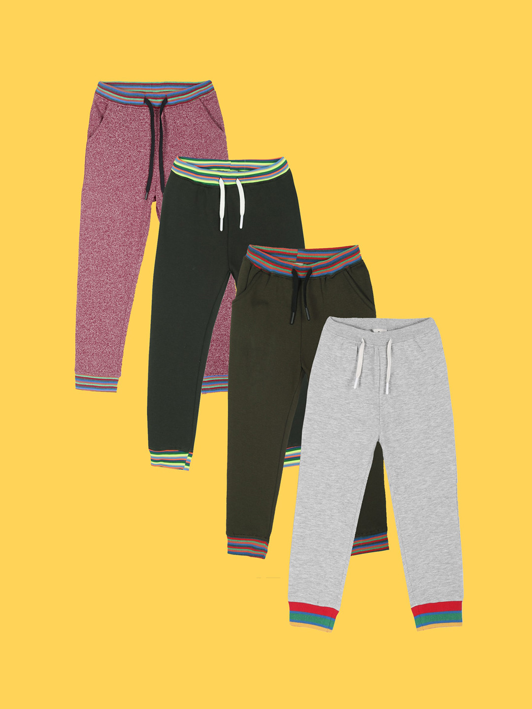 

Anthrilo Boys Pack Of 4 Relaxed Fleece Joggers, Grey