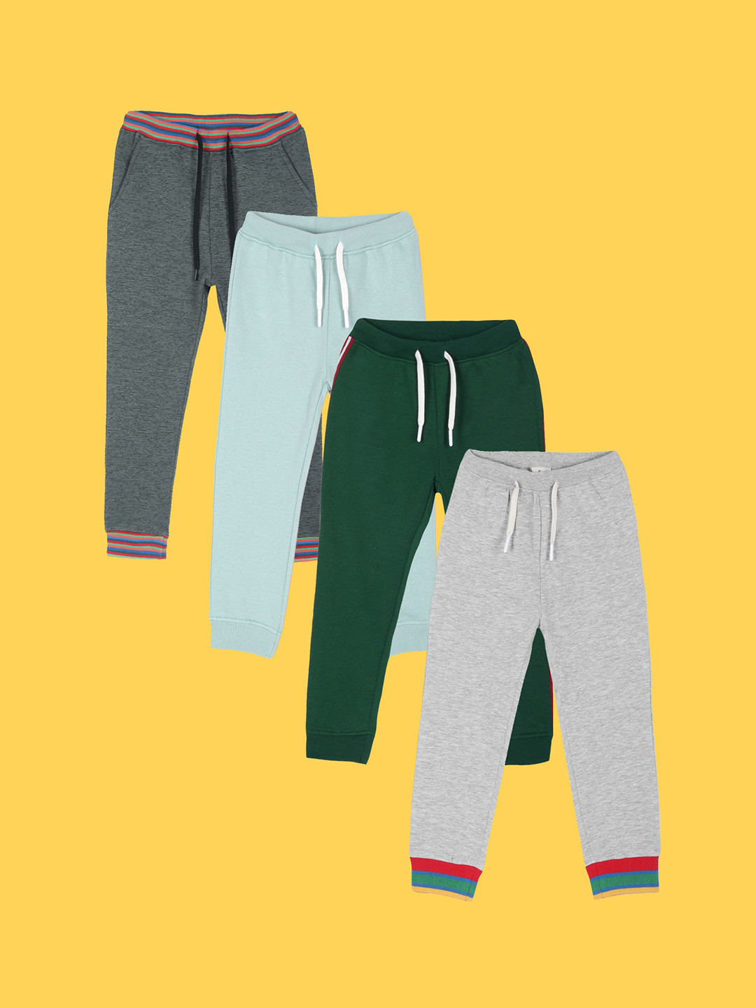 

Anthrilo Boys Pack Of 4 Relaxed Fit Fleece Joggers, Blue