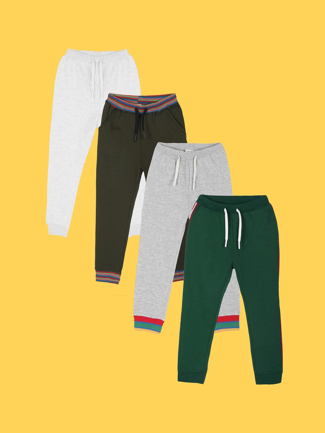 

Anthrilo Boys Pack Of 4 Relaxed Fit Fleece Joggers, White