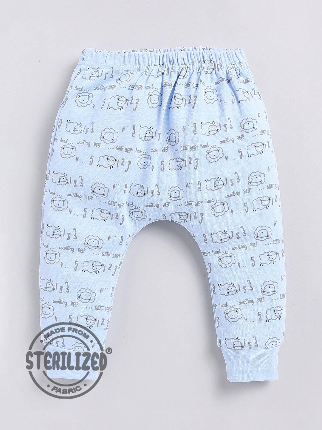 

Moms Love Infants Printed High Rise Cotton Joggers, Blue