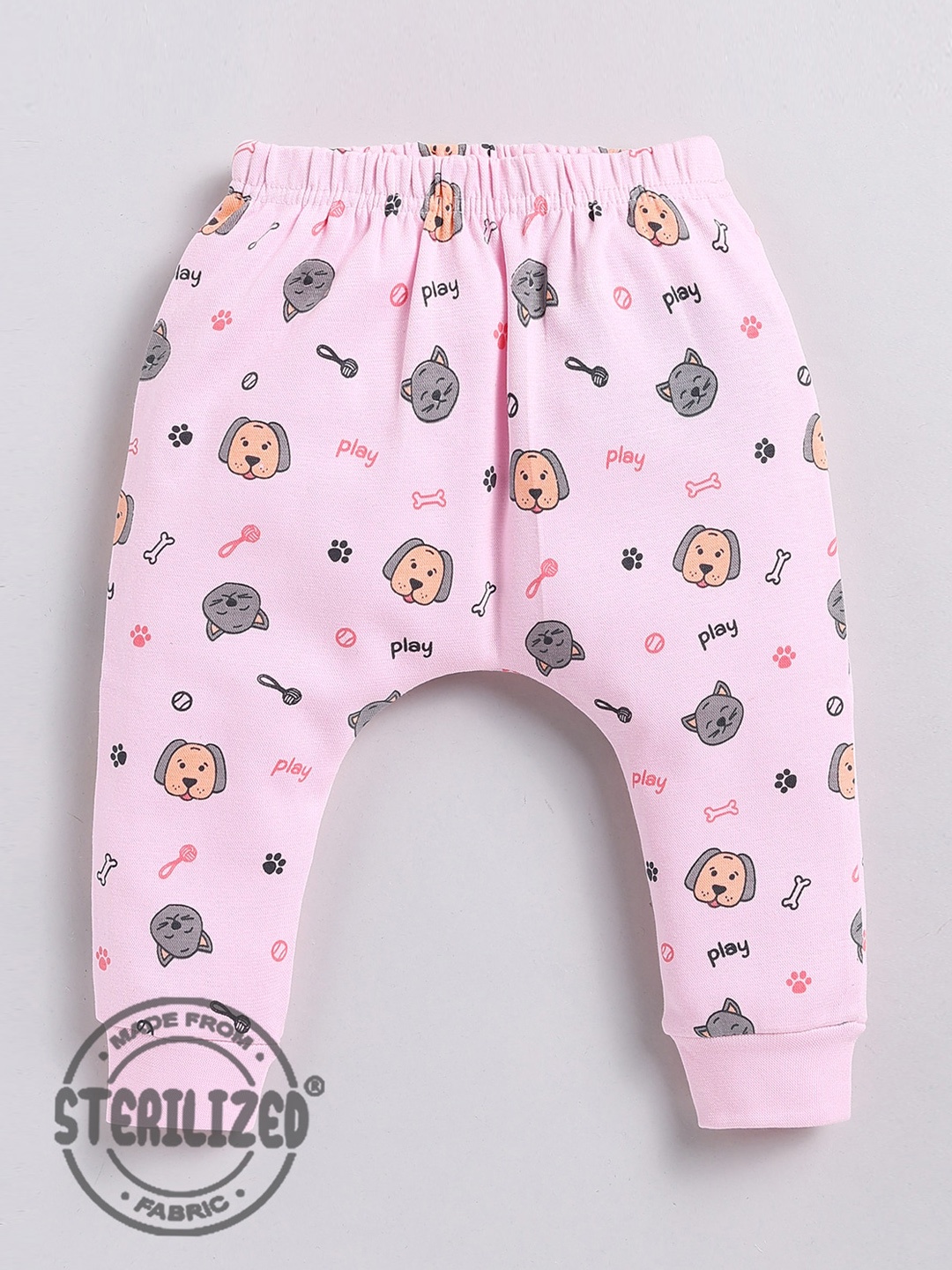 

Moms Love Infants Printed High Rise Cotton Joggers, Pink