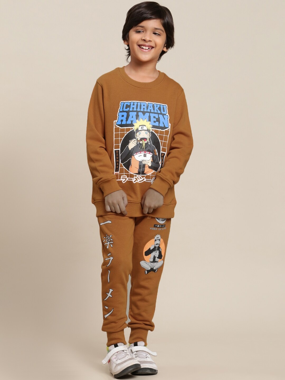 

Kids Ville Boys Naruto Printed Sweatshirt & Joggers, Brown