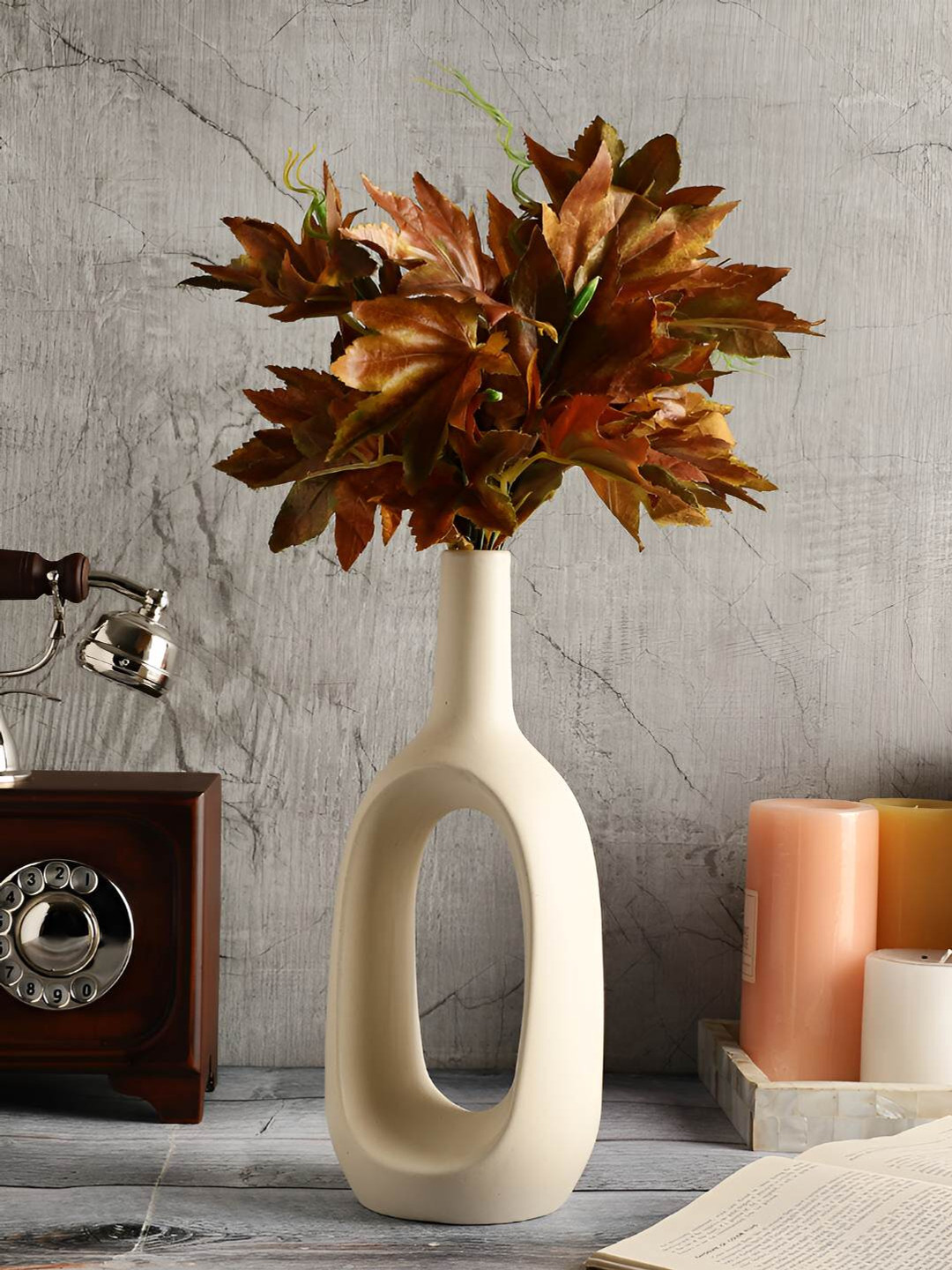 

The Decor Lane White Solid Bottle Shaped Ceramic Vase