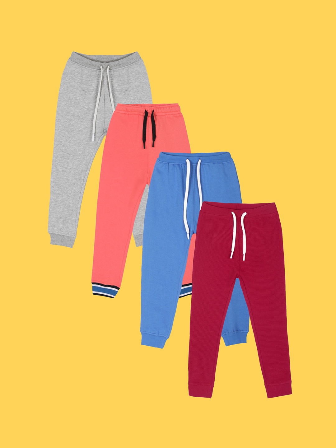 

Anthrilo Boys Pack Of 4 Relaxed Fit Fleece Joggers, Pink