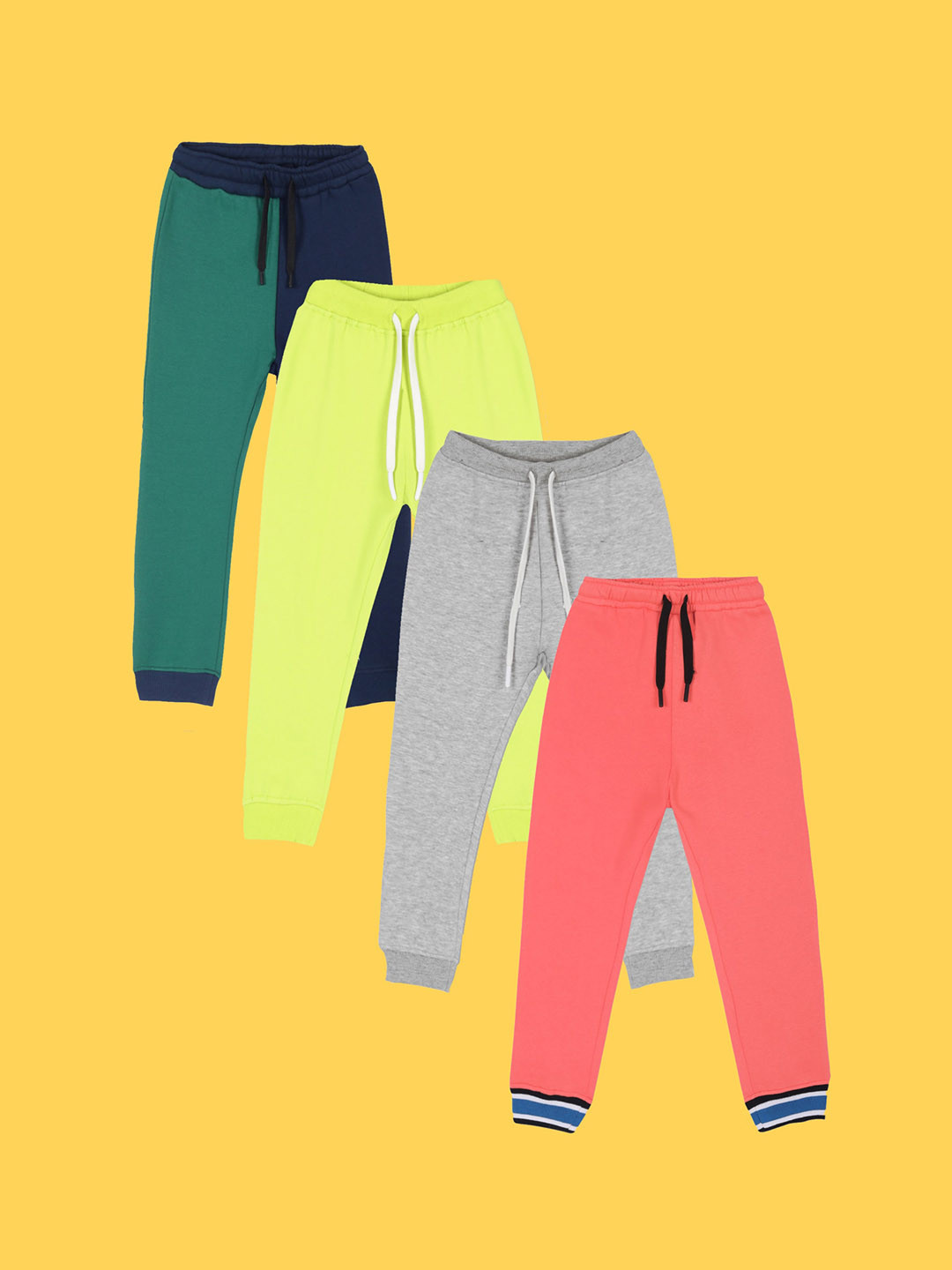 

Anthrilo Boys Pack Of 4 Relaxed Fit Fleece Joggers, Coral