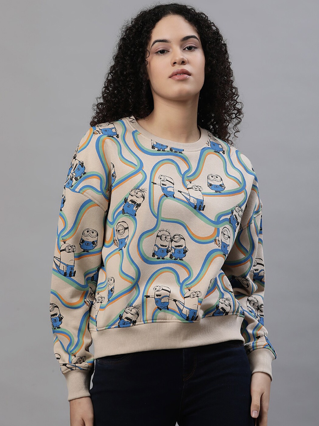 

Free Authority Minions Printed Pure Cotton Sweatshirt, Brown