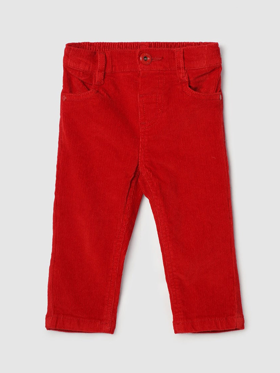 

max Infants Boys Mid Rise Plain Trousers, Red