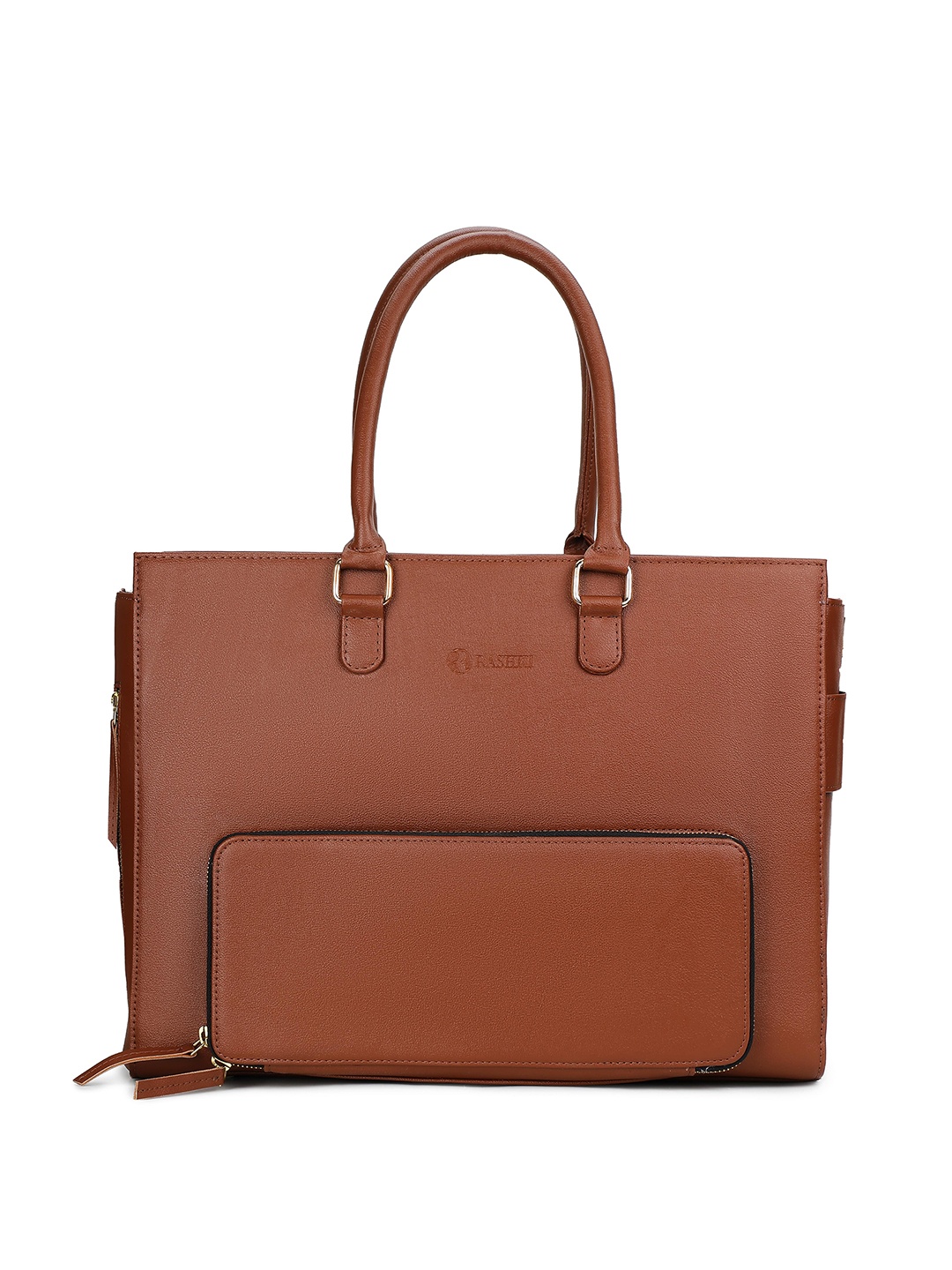 

RASHKI Water Resistance Structured Satchel Bag, Brown