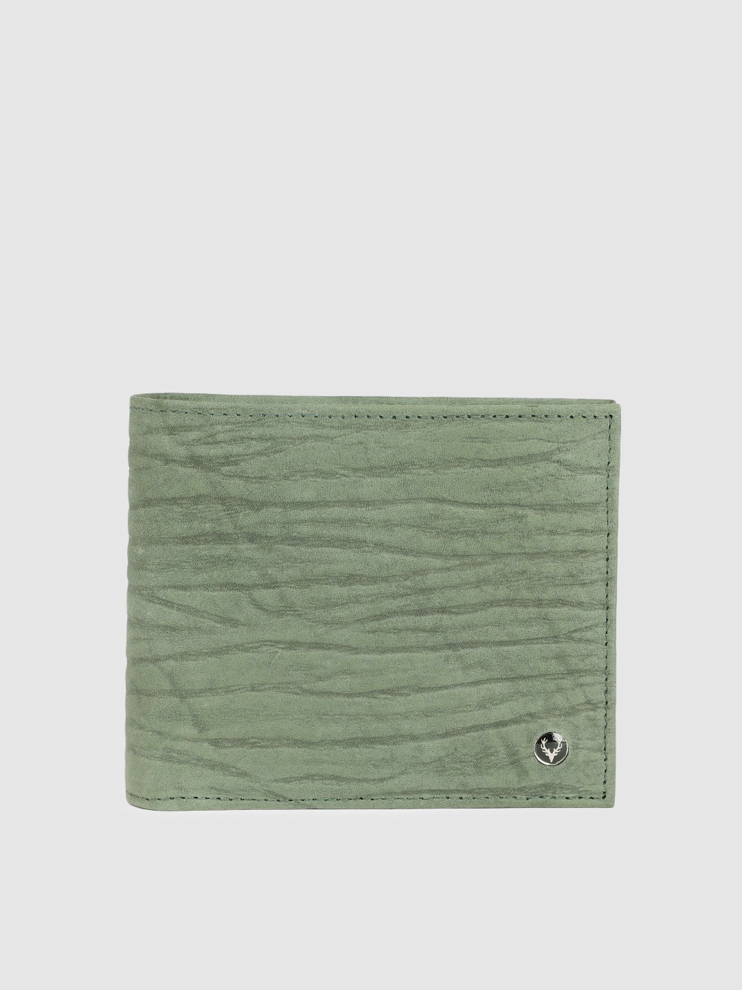 

Allen Solly Men Self Design Leather Two Fold Wallet, Green