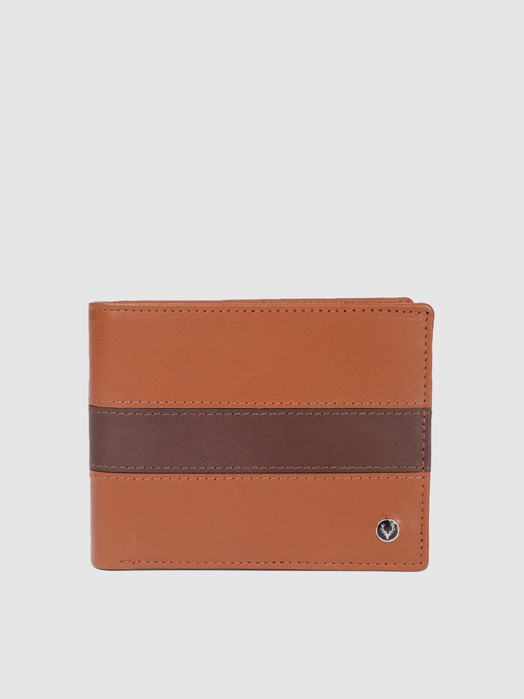 

Allen Solly Men Colourblocked Leather Two Fold Wallet, Tan