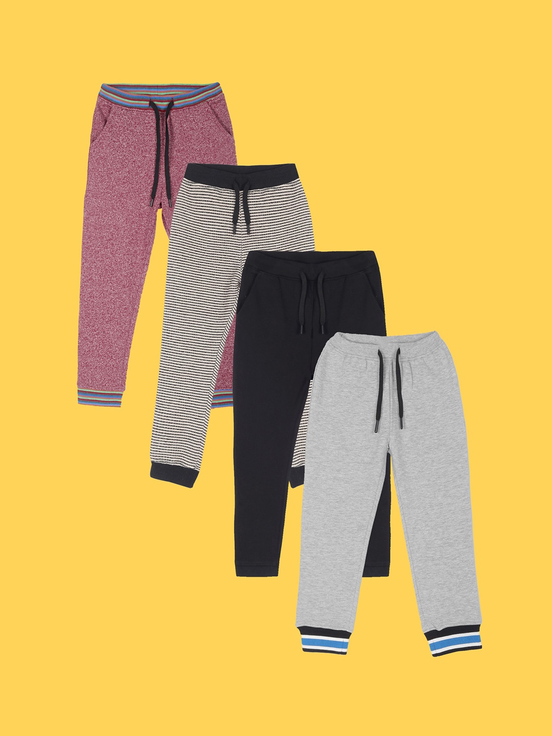 

Anthrilo Boys Pack Of 4 Relaxed Fleece Joggers, Grey