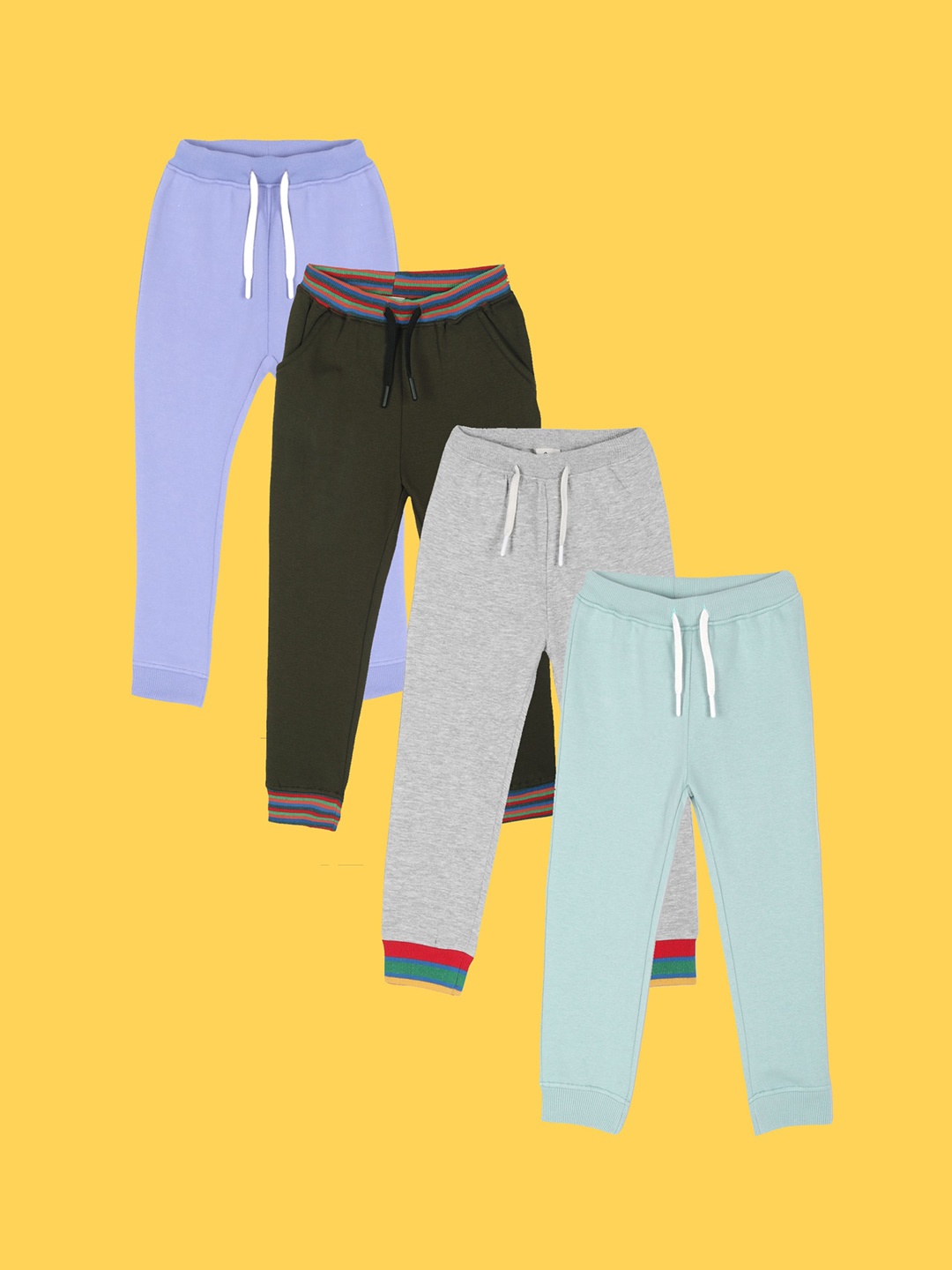

Anthrilo Boys Pack Of 4 Relaxed Fleece Joggers, Green