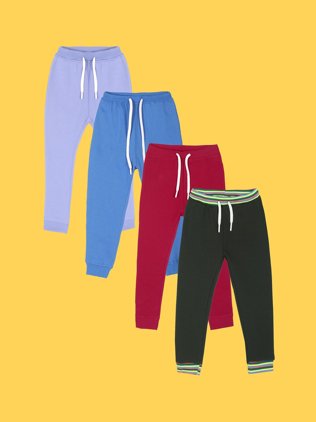 

Anthrilo Boys Set Of 4 Relaxed Mid Rise Joggers, Blue
