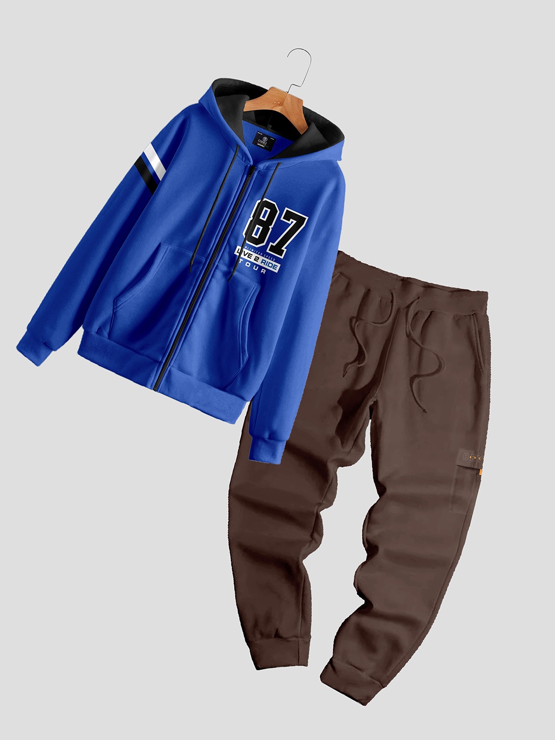 

CODEZ Boys Hooded Sweatshirt with Trousers, Blue
