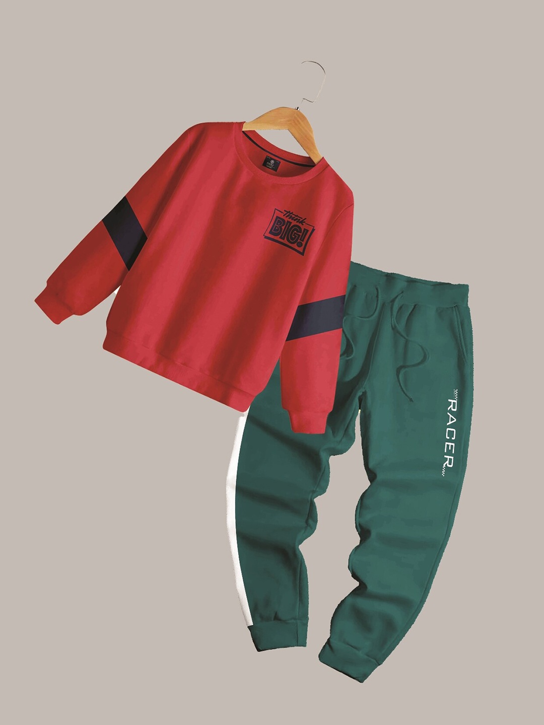 

CODEZ Boys Printed Long Sleeves Sweatshirt With Trousers, Red