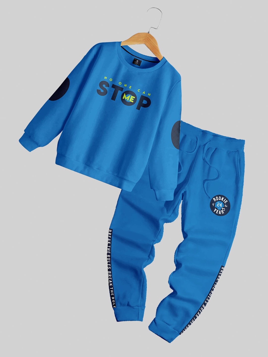 

CODEZ Boys Printed Long Sleeves Sweatshirt With Trousers, Blue