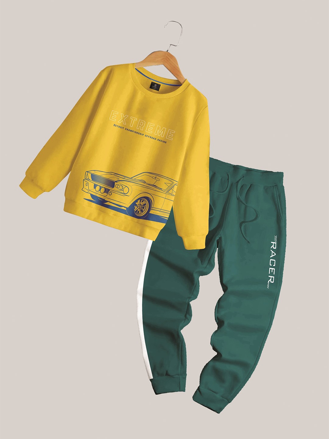 

CODEZ Boys Printed T-shirt with Pyjamas, Yellow
