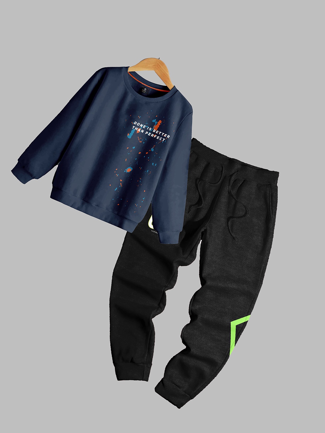 

CODEZ Boys Printed Long Sleeves Sweatshirt With Trousers, Blue