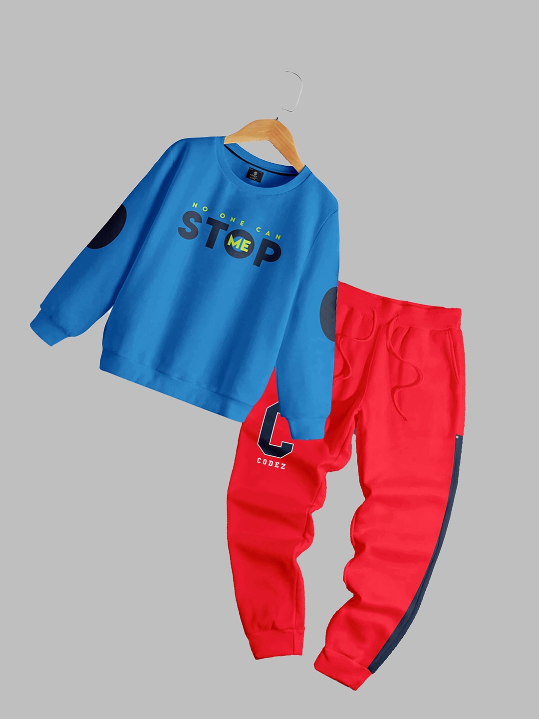 

CODEZ Boys Printed T-shirt with Pyjamas, Blue