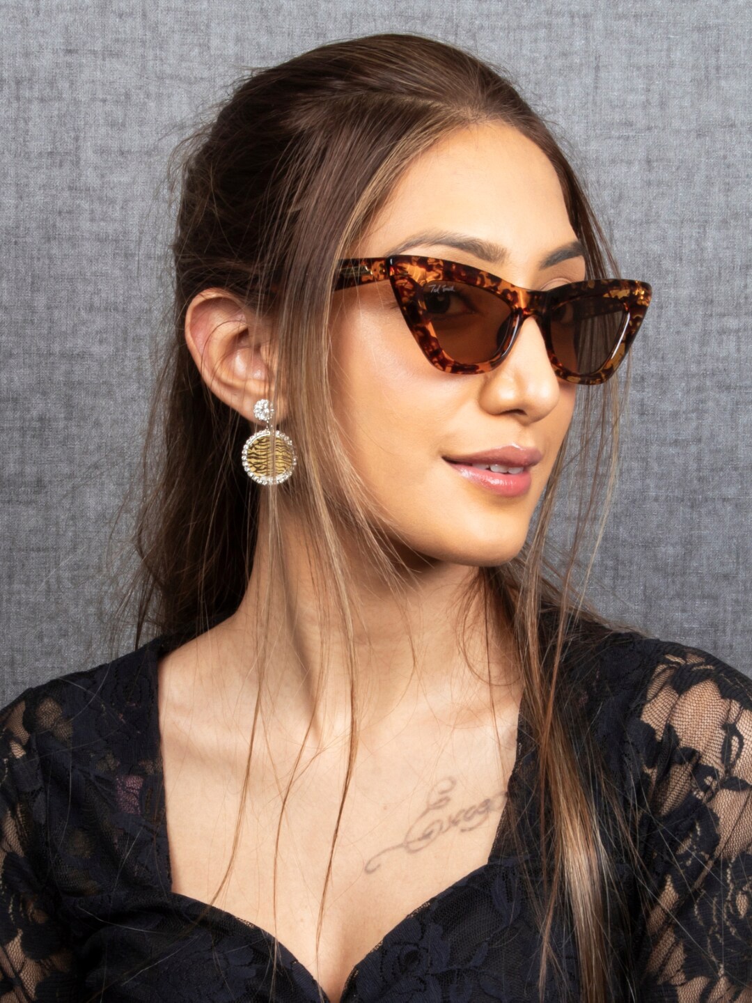 

Ted Smith Women Cateye Sunglasses With UV Protected Lens TSF-DEBBIE_C3, Brown