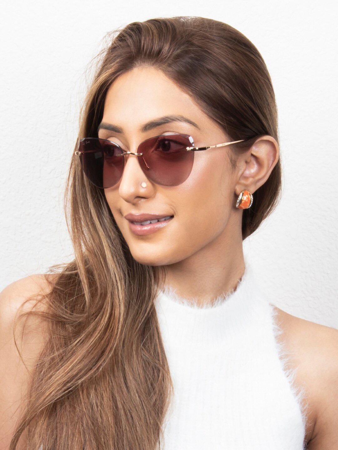 

Ted Smith Women Cateye Sunglasses with UV Protected Lens-TSF-CATCHME_C2, Brown