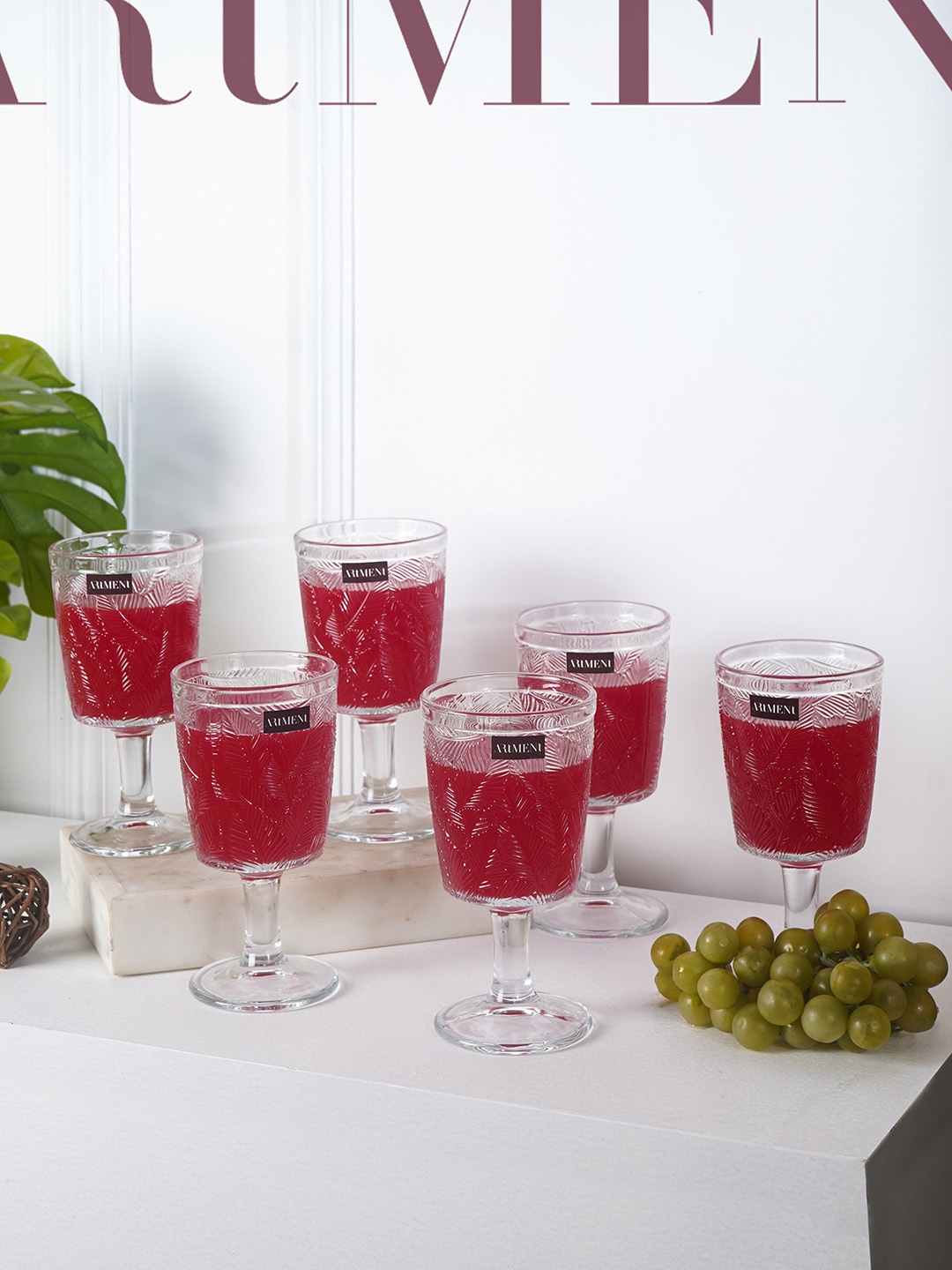

THE ARTMENT 8 Pcs Transparent Ambrosia Goblets Wine Glasses - 330 ML Each