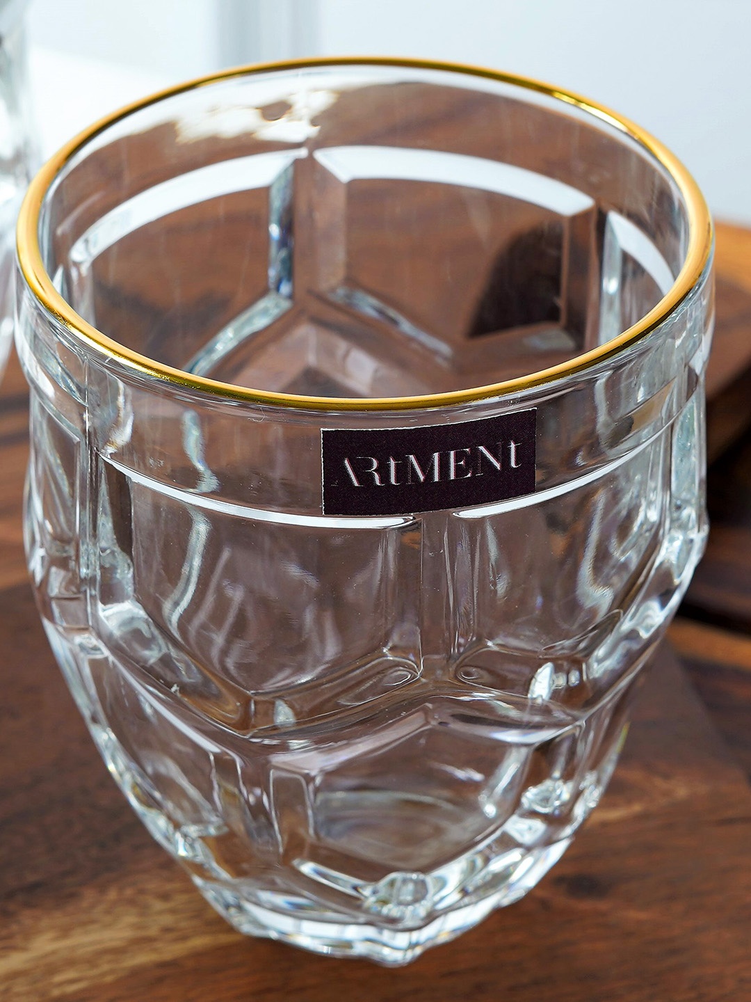

THE ARTMENT Transparent 8 Pieces HexaHoney Whiskey Glasses 360 ml Each