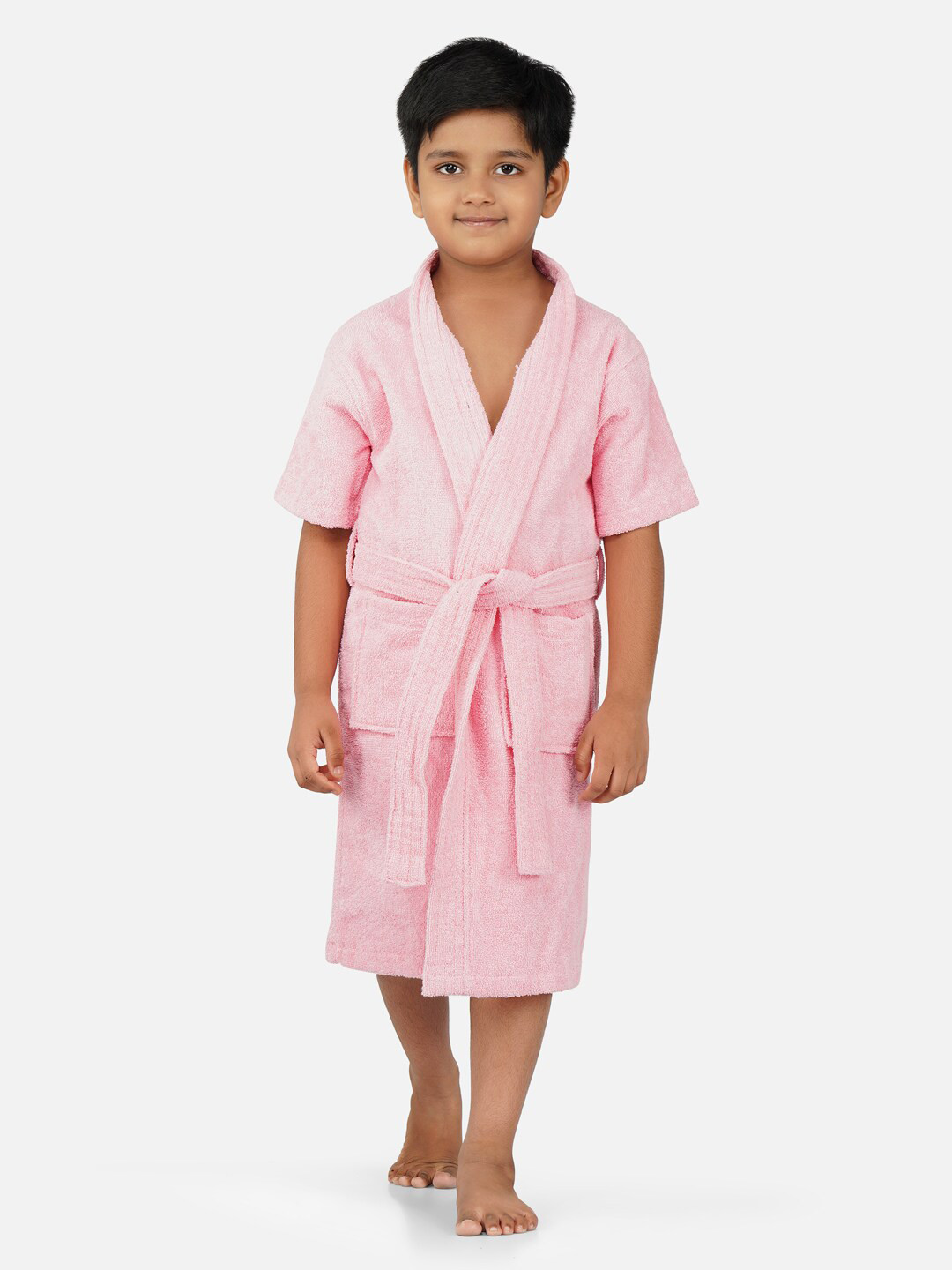 

RANGOLI Kids Pure Cotton 400 GSM Ultra-Soft Bath Robe, Pink