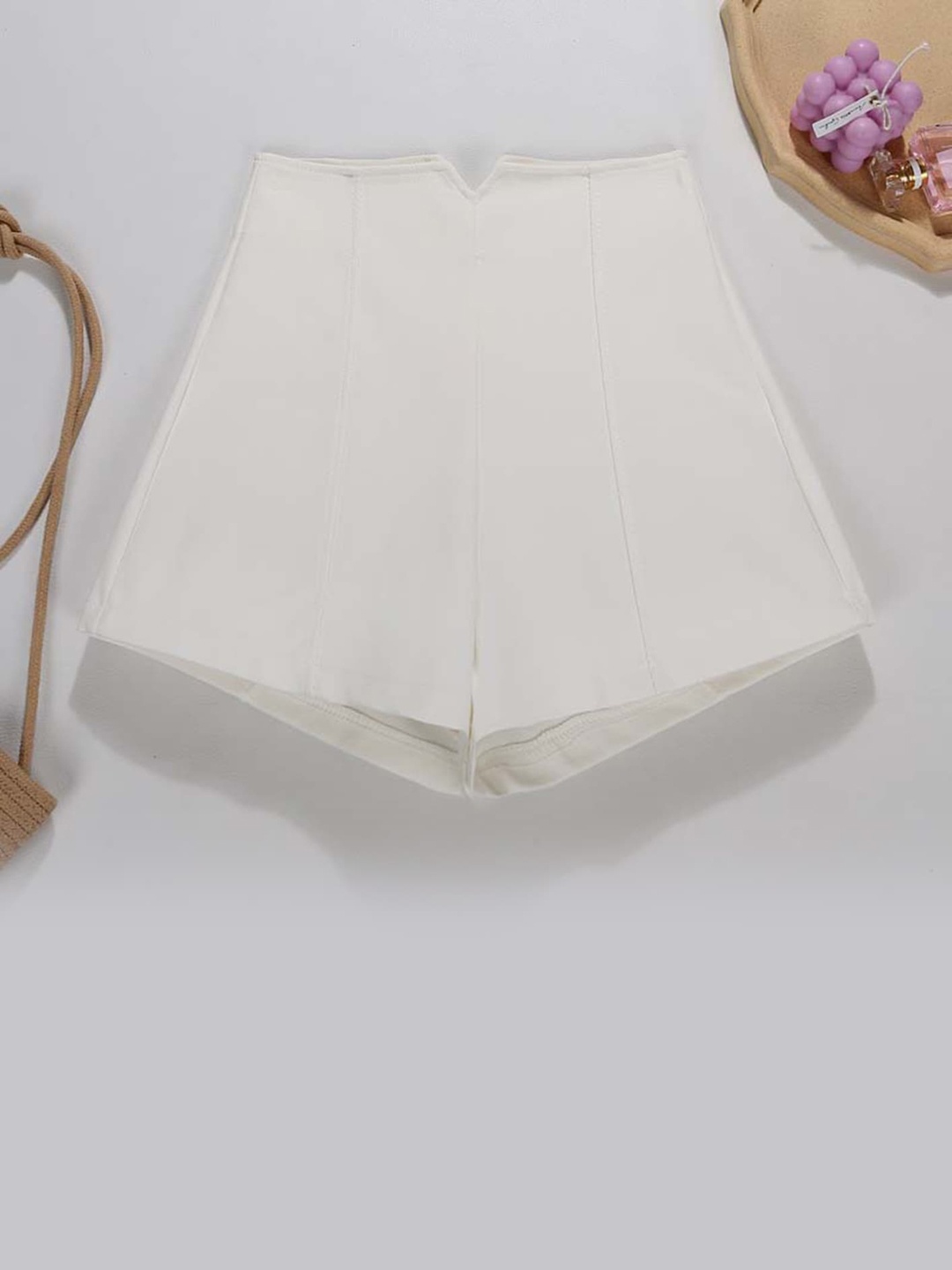 

LULU & SKY Slim Fit High-Rise Hot Pants, White