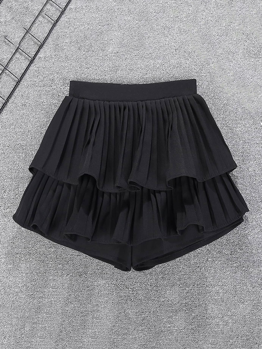 

LULU & SKY Women Slim Fit High-Rise Cotton Shorts, Black