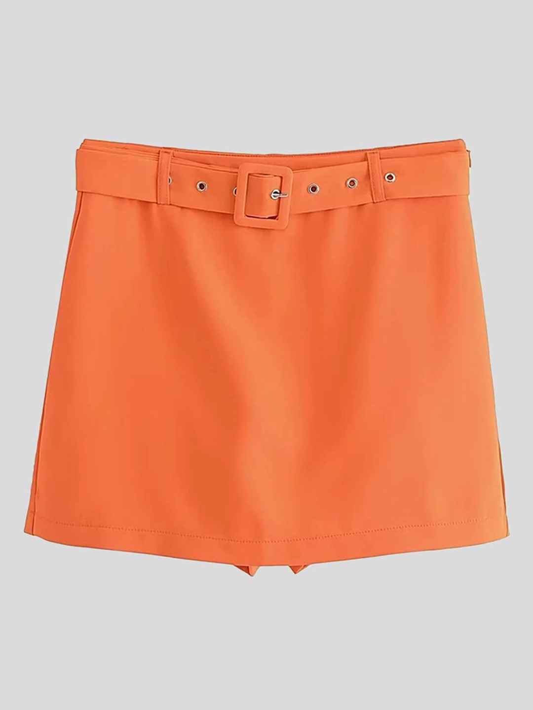 

LULU & SKY Women High-Rise Skorts With Belt, Orange