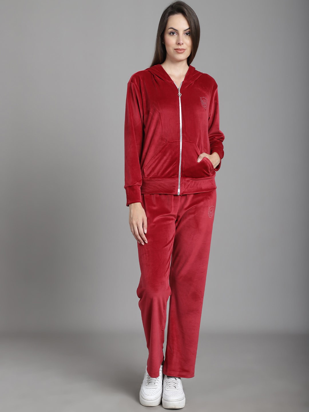 

MARC LOUIS Hooded Mid-Rise Tracksuit, Red