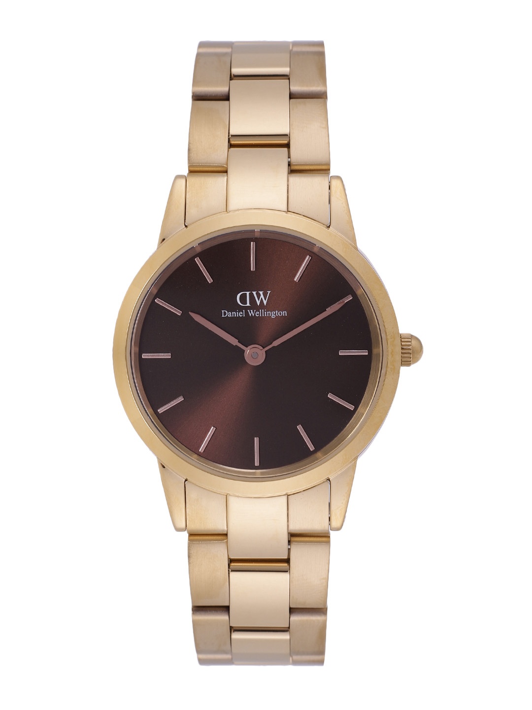 

Daniel Wellington Women Iconic Link Amber Bracelet Style Analogue Watch- DW00100462K, Brown