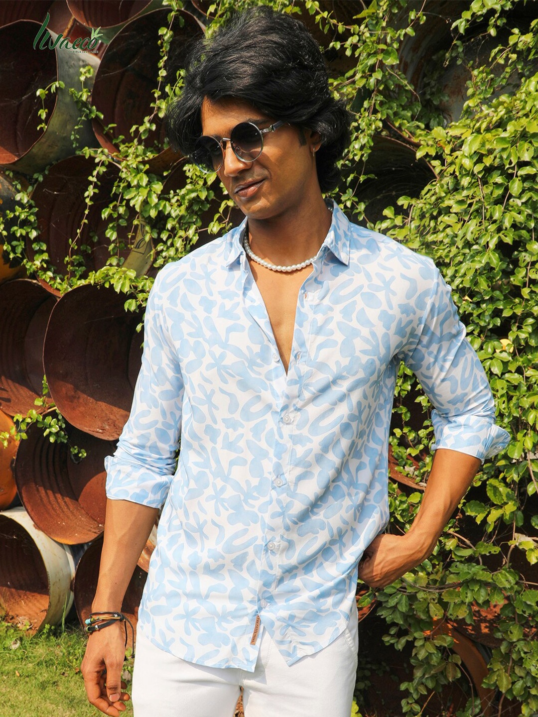 

Campus Sutra Classic Abstract Printed Casual Shirt, White