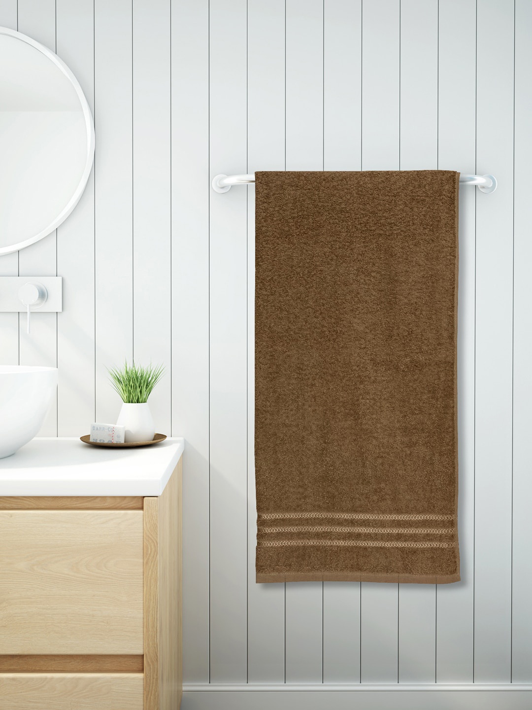 

Welspun Brown Pure Cotton 380 GSM Quick Dry Bath Towel