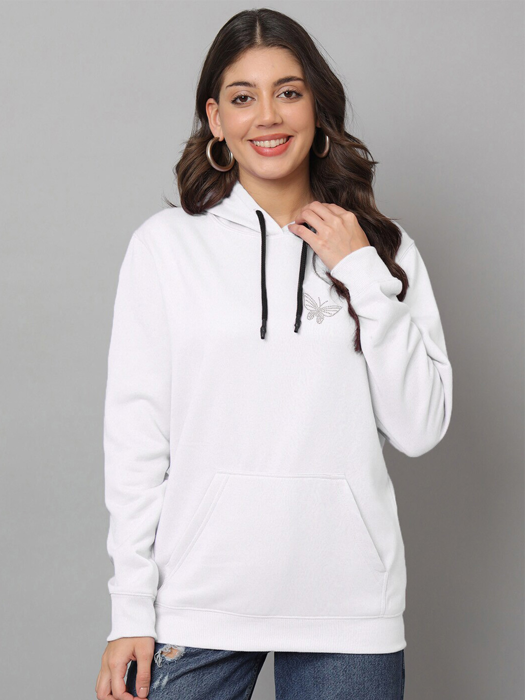 

urSense Hooded Oversized Fleece Sweatshirt, White