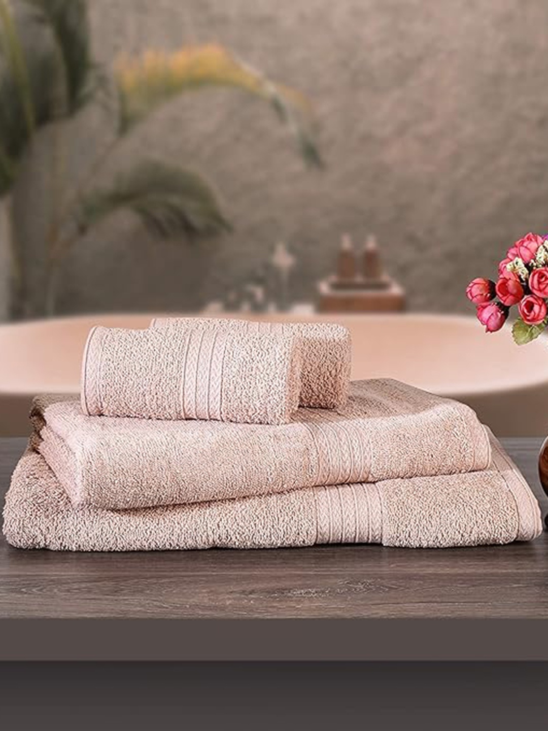 

Signature Ruby Pastel Pink 4 Pieces 400 GSM Cotton Towel Set