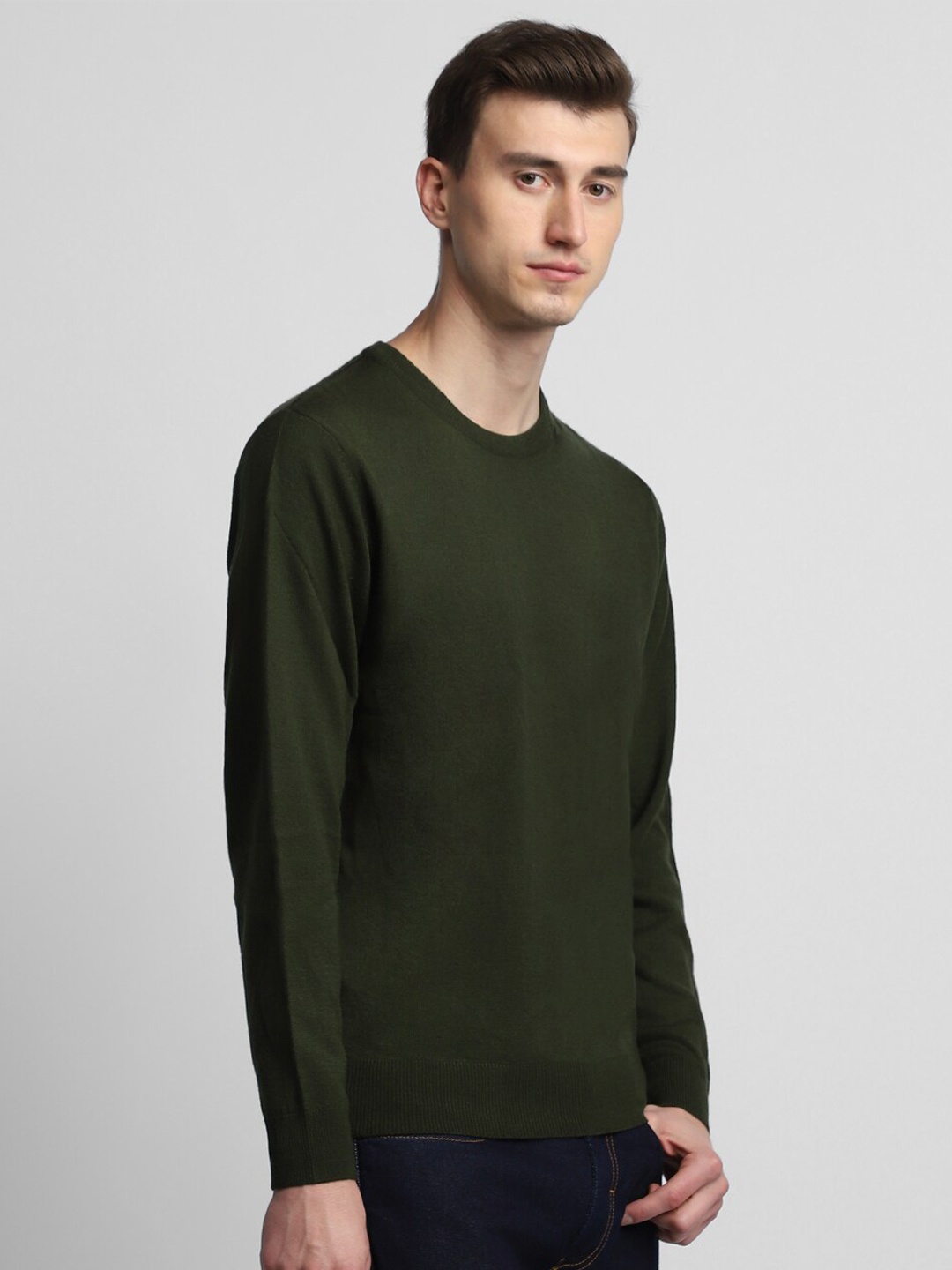 

Dennis Lingo Round Neck Acrylic Pullover, Olive