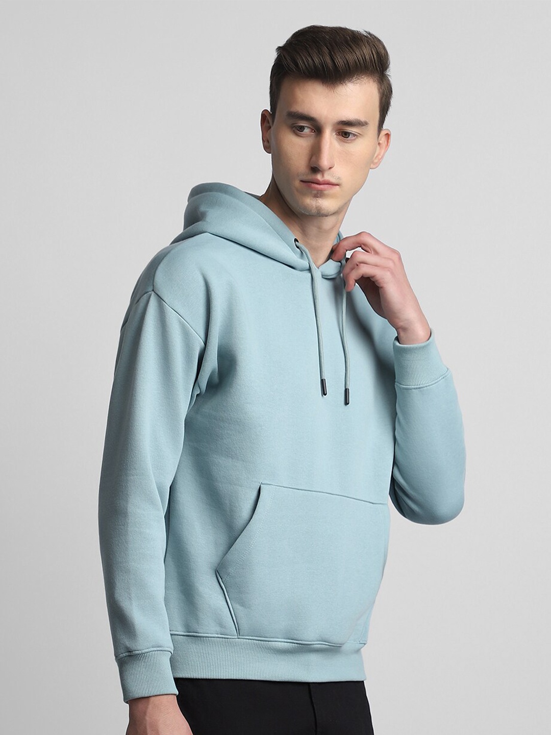 

Dennis Lingo Long Sleeves Hooded Cotton Sweatshirt, Sea green