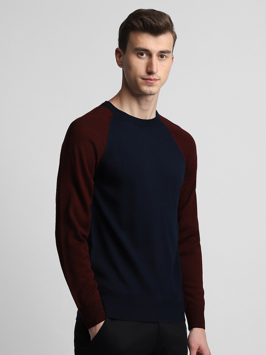 

Dennis Lingo Colourblocked Acrylic Pullover, Navy blue