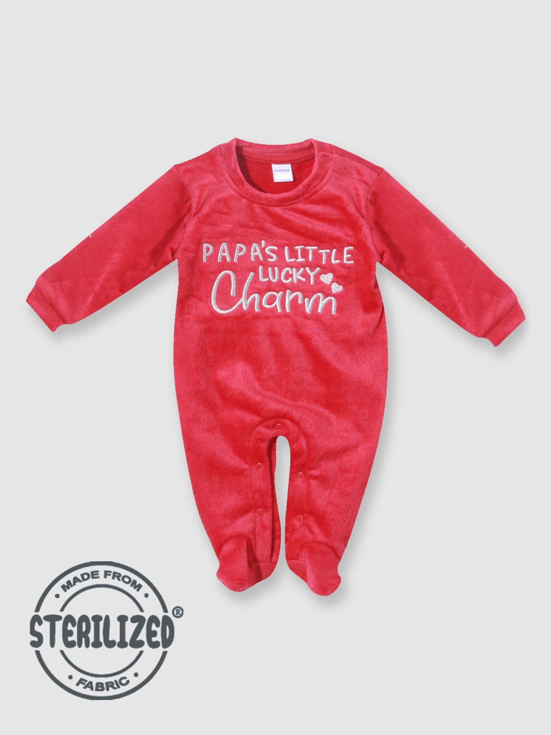 

Moms Love Infant Girls Printed Sleepsuit, Red