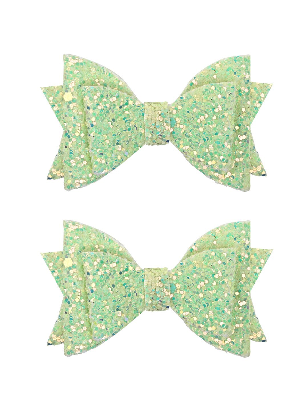 

Aye Candy Girls Set Of 2 Embellished Alligator Hair Clip, Lime green