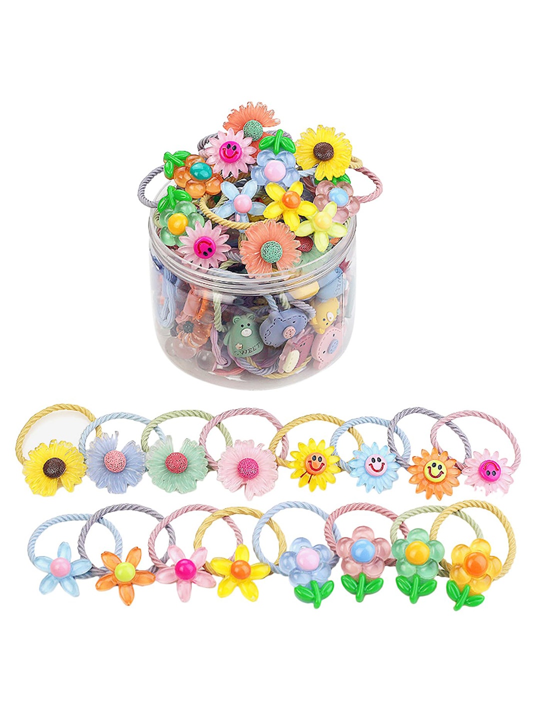 

LYTIX Girls Set Of 20 Assorted Beaded Ponytail Holders