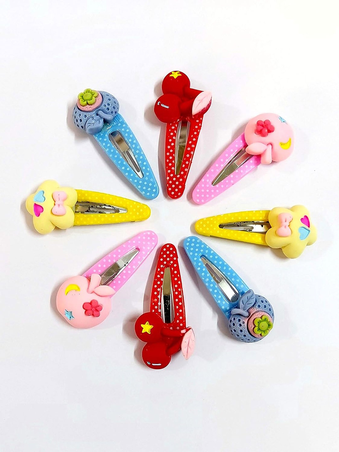 

LYTIX Girls Set Of 10 Assorted Design Beaded Tic Tac Hair Clips