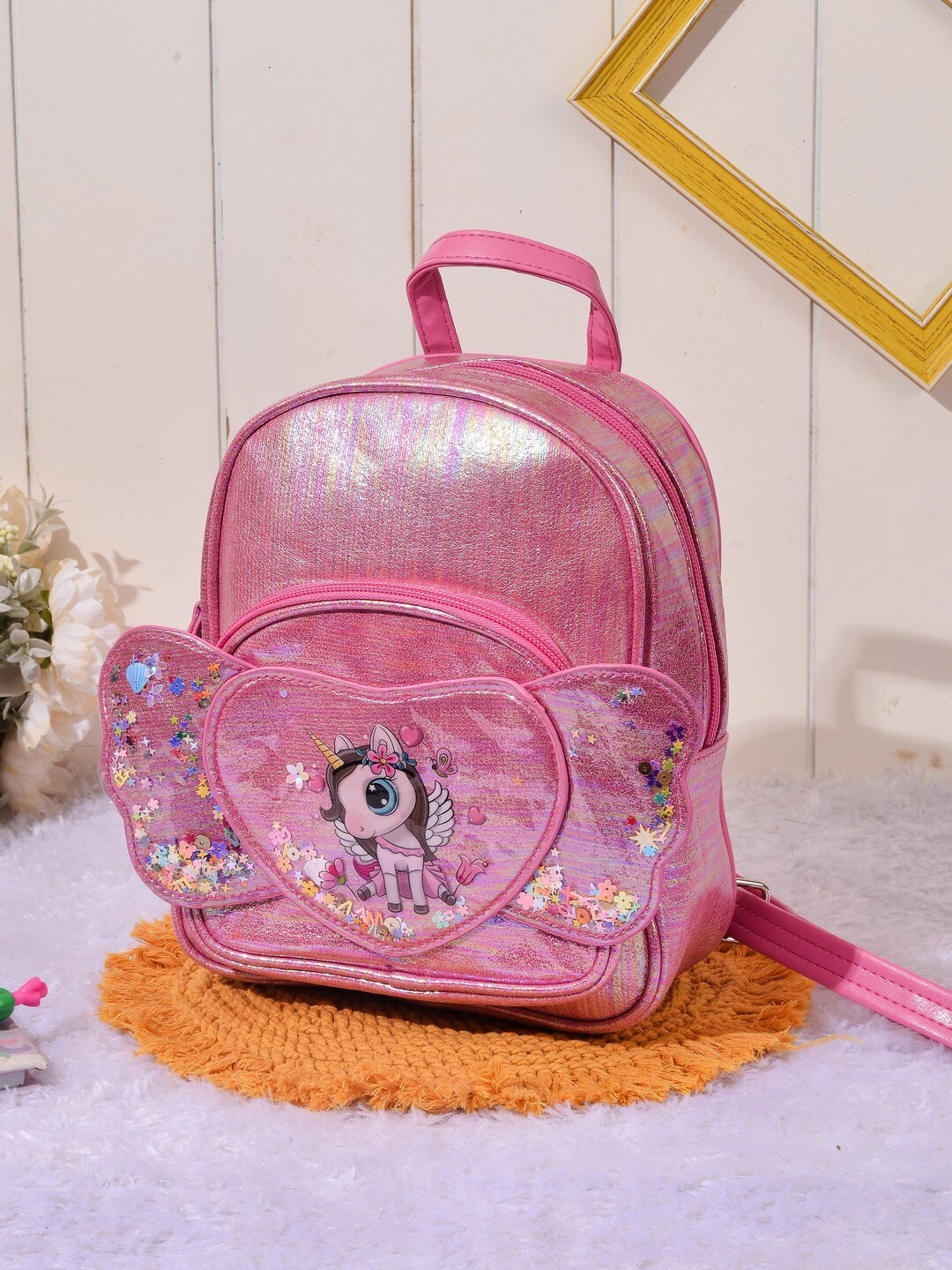 

POPLINS Kids Graphic Printed Backpack, Pink