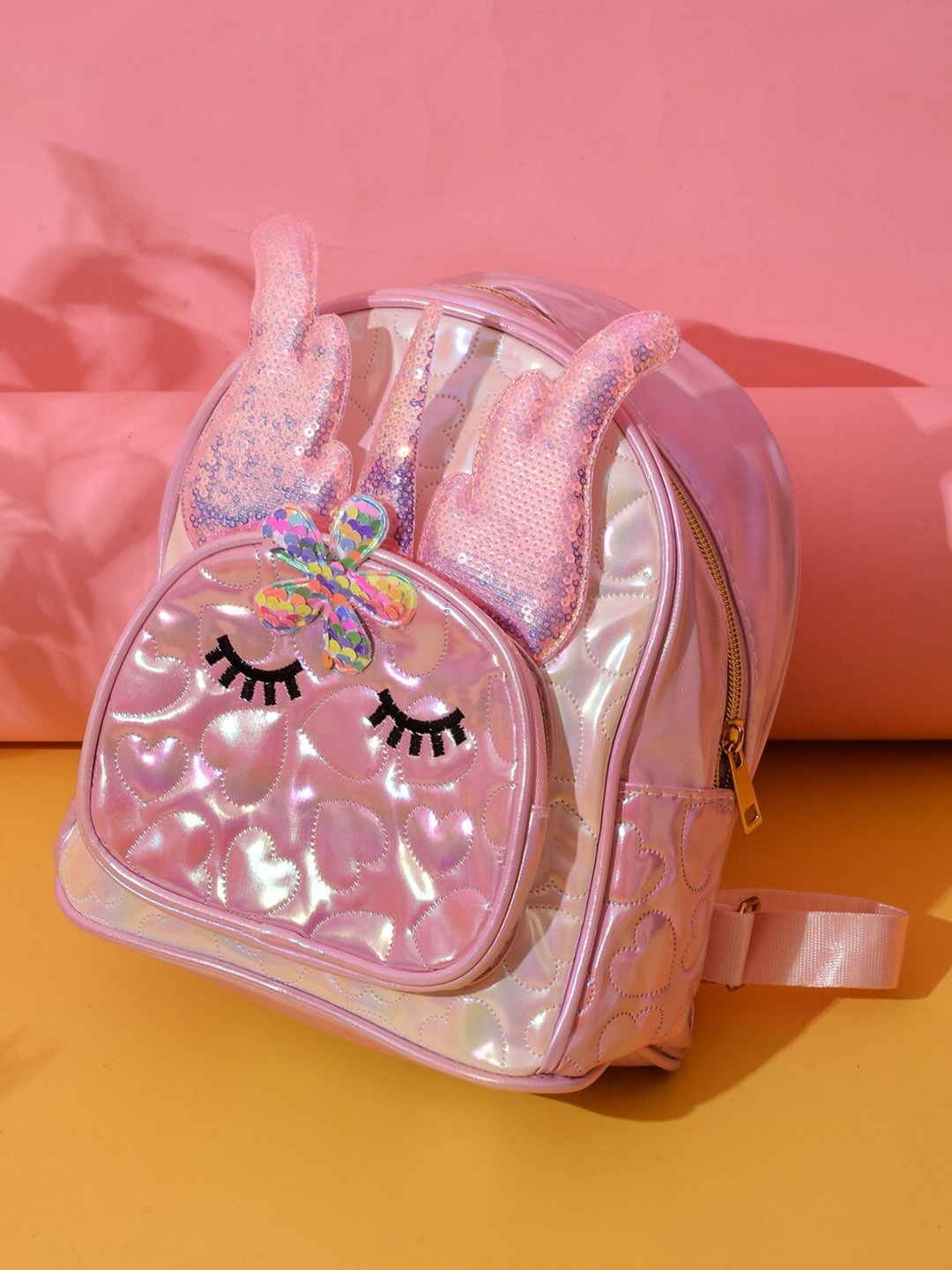 

POPLINS Kids Graphic Embellished Backpack, Pink