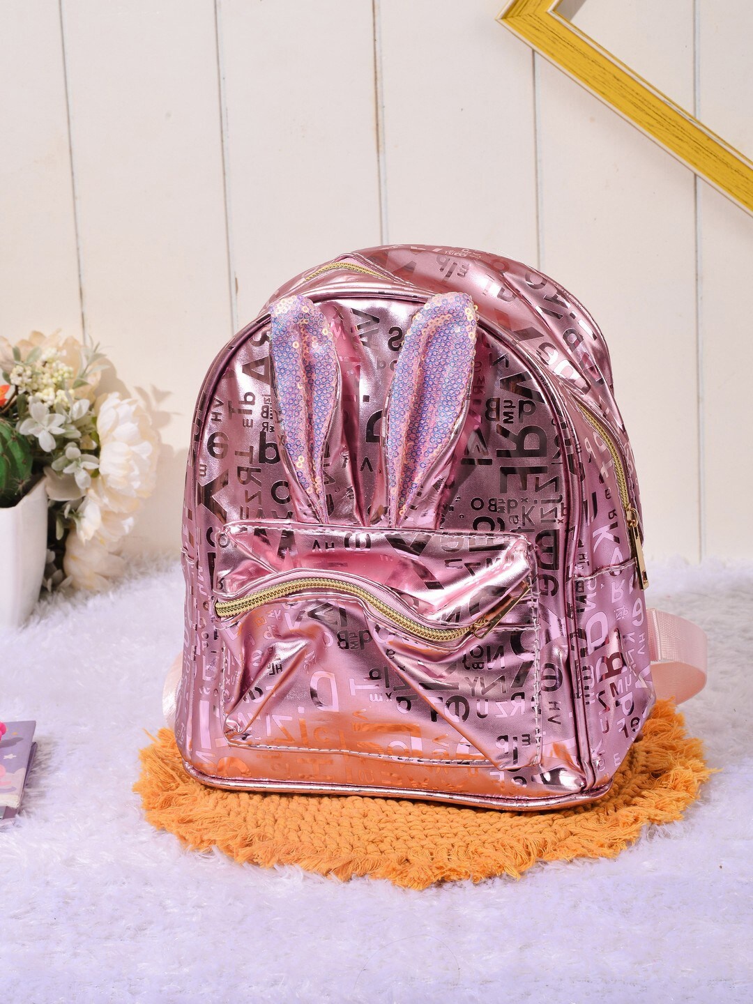 

POPLINS Kids Typography Printed Backpack, Pink