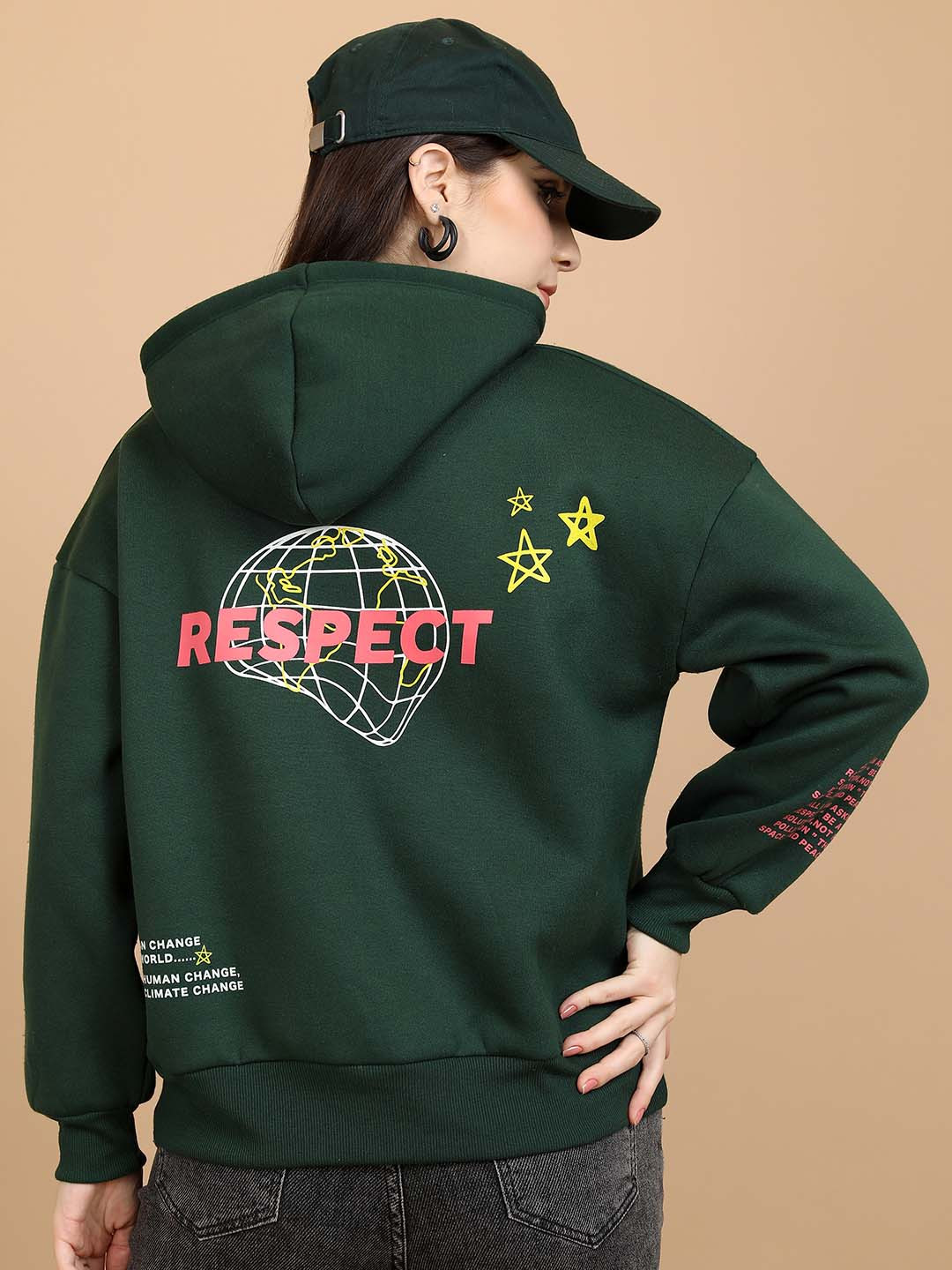

Tokyo Talkies Green Typography Printed Sweatshirt